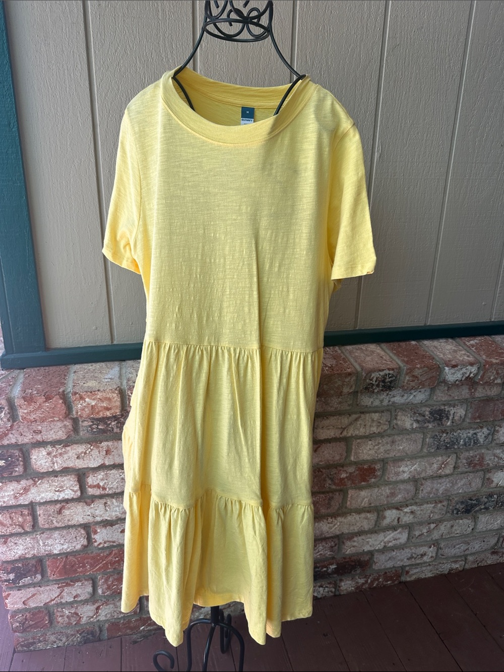 Old Navy  Yellow Tiered Short-Sleeve Cotton Summer Dress